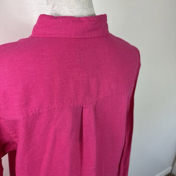Gap Women's M Linen Blend Button Up Shirt Pink NWT 0151 - Picture 11 of 16